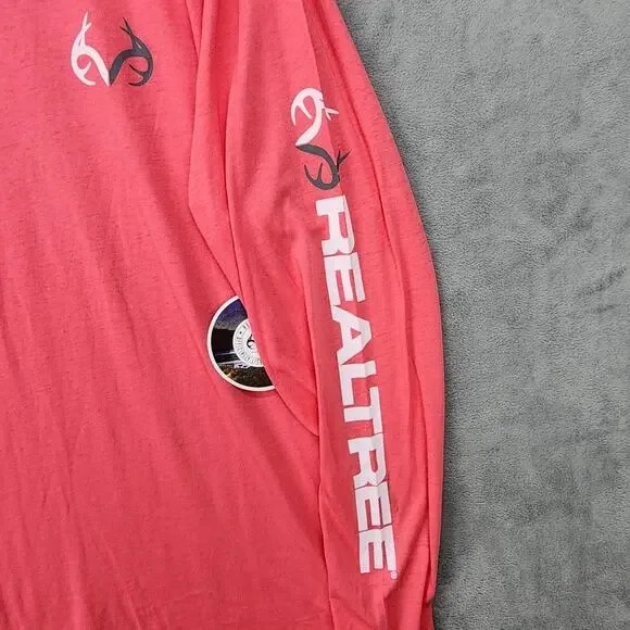 NWT Realtree Women’s XL Long Sleeve T-Shirt Dark Pink Deer Antlers Logo Hunting - Picture 4 of 7